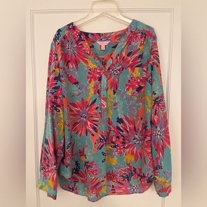 Bright Lilly Pulitzer Silk Blouse